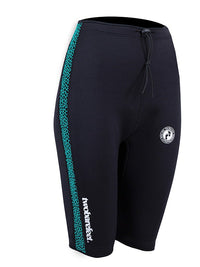 Two Bare Feet Womens Silicone Print Series 2.5mm Neoprene Wetsuit Shorts (Black/Mint)