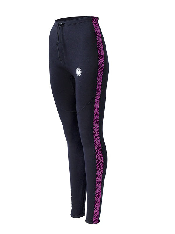 Two Bare Feet Womens Silicone Print Series 2.5mm Neoprene Wetsuit Pants (Black/Raspberry)