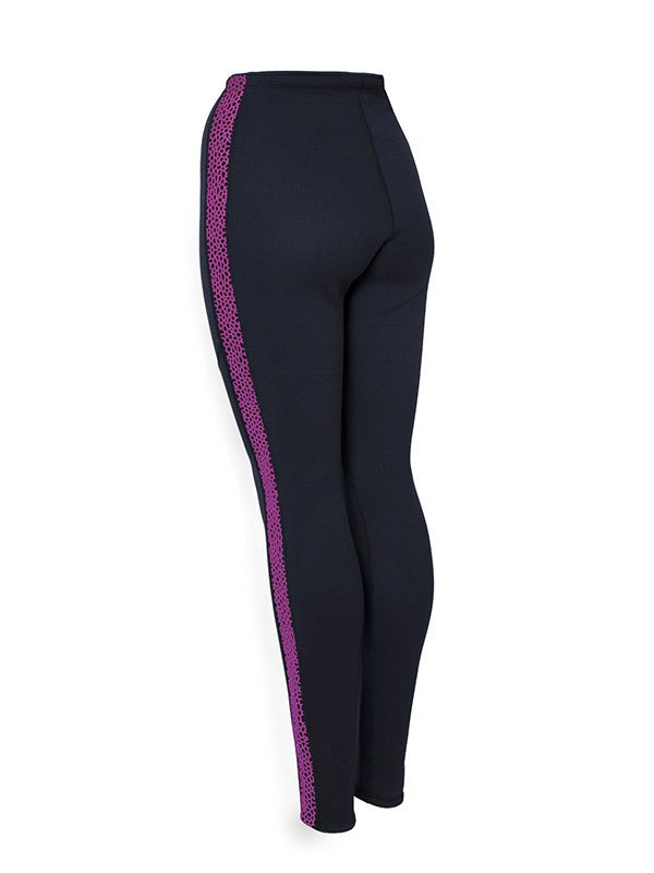 Two Bare Feet Womens Silicone Print Series 2.5mm Neoprene Wetsuit Pants (Black/Raspberry)