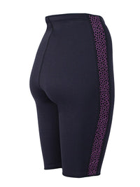 Two Bare Feet Womens Silicone Print Series 2.5mm Neoprene Wetsuit Shorts (Black/Raspberry)