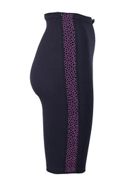 Two Bare Feet Womens Silicone Print Series 2.5mm Neoprene Wetsuit Shorts (Black/Raspberry)