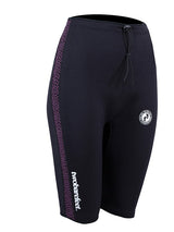 Two Bare Feet Womens Silicone Print Series 2.5mm Neoprene Wetsuit Shorts (Black/Raspberry)