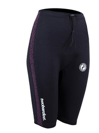 Two Bare Feet Womens Silicone Print Series 2.5mm Neoprene Wetsuit Shorts (Black/Raspberry)