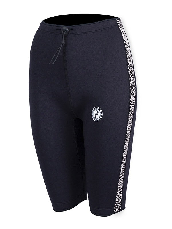 Two Bare Feet Womens Silicone Print Series 2.5mm Neoprene Wetsuit Shorts (Black/White)