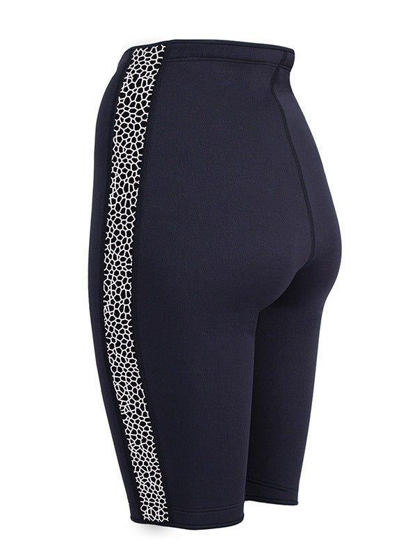 Two Bare Feet Womens Silicone Print Series 2.5mm Neoprene Wetsuit Shorts (Black/White)