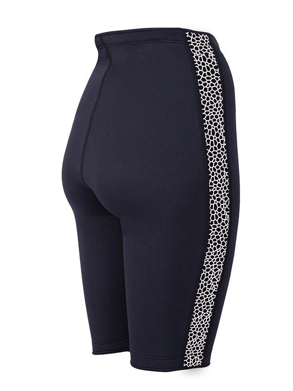 Two Bare Feet Womens Silicone Print Series 2.5mm Neoprene Wetsuit Shorts (Black/White)