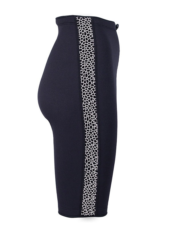 Two Bare Feet Womens Silicone Print Series 2.5mm Neoprene Wetsuit Shorts (Black/White)