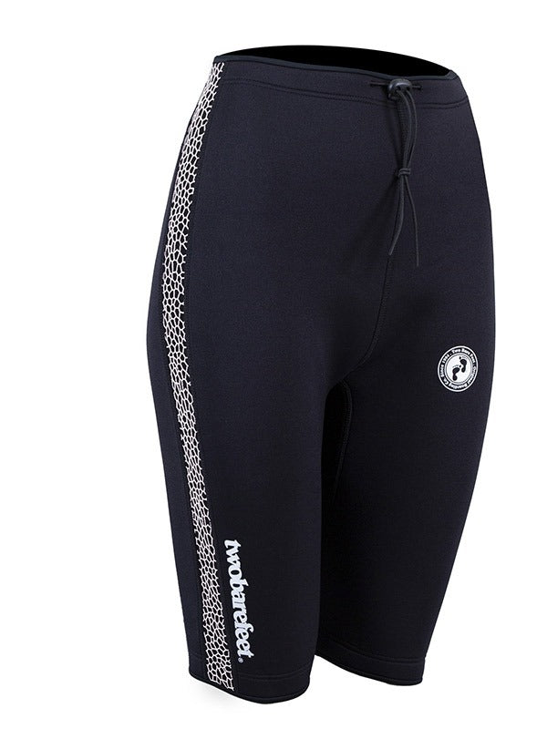 Two Bare Feet Womens Silicone Print Series 2.5mm Neoprene Wetsuit Shorts (Black/White)
