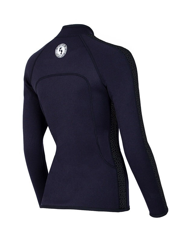 Two Bare Feet Womens Silicone Print Series Full Zip 2.5mm Wetsuit Jacket (Black)