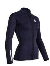 Two Bare Feet Womens Silicone Print Series Full Zip 2.5mm Wetsuit Jacket (Black)