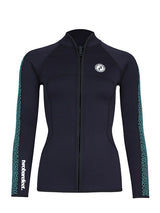 Two Bare Feet Womens Silicone Print Series 2.5mm Wetsuit Jacket & Pants Set (Black/Mint)