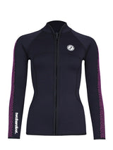 Two Bare Feet Womens Silicone Print Series 2.5mm Wetsuit Jacket & Pants Set (Black/Raspberry)