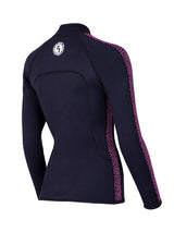 Two Bare Feet Womens Silicone Print Series Full Zip 2.5mm Wetsuit Jacket (Black/Raspberry)