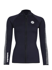 Two Bare Feet Womens Silicone Print Series 2.5mm Wetsuit Jacket & Shorts Set (Black/White)