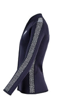 Two Bare Feet Womens Silicone Print Series Full Zip 2.5mm Wetsuit Jacket (Black/White)