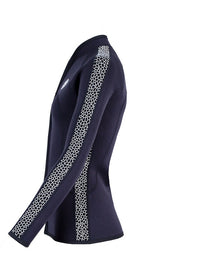 Two Bare Feet Womens Silicone Print Series Full Zip 2.5mm Wetsuit Jacket (Black/White)