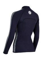 Two Bare Feet Womens Silicone Print Series Full Zip 2.5mm Wetsuit Jacket (Black/White)