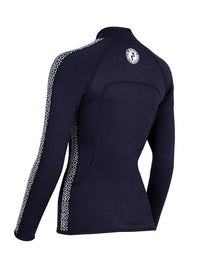 Two Bare Feet Womens Silicone Print Series Full Zip 2.5mm Wetsuit Jacket (Black/White)
