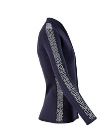 Two Bare Feet Womens Silicone Print Series Full Zip 2.5mm Wetsuit Jacket (Black/White)