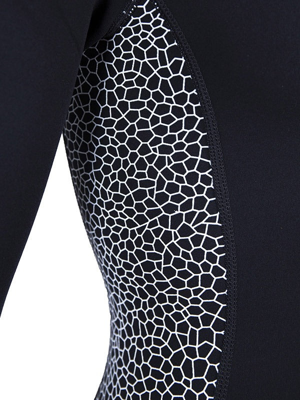 Two Bare Feet Silicone Print Series 2mm Superstretch Womens One Piece (Black/White)