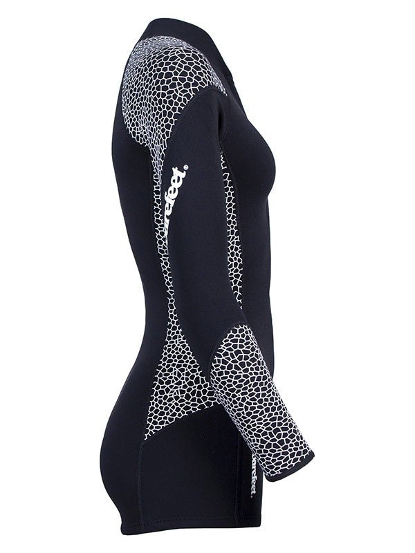 Two Bare Feet Silicone Print Series 2mm Superstretch Womens One Piece (Black/White)