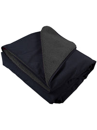 Sherpa Lined Waterproof Beach Travel Blanket (Black/Charcoal)
