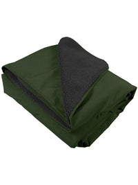XL Sherpa Lined Waterproof Beach Travel Blanket (Forest/Charcoal)