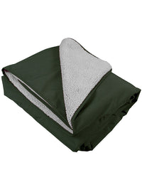 Sherpa Lined Waterproof Beach Travel Blanket (Khaki/Grey)