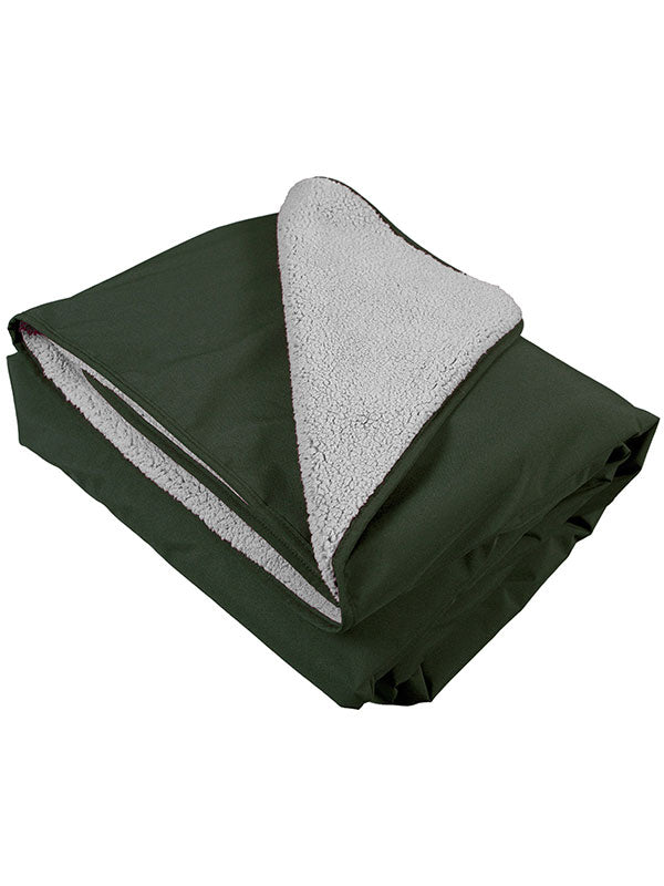 Sherpa Lined Waterproof Beach Travel Blanket (Khaki/Grey)