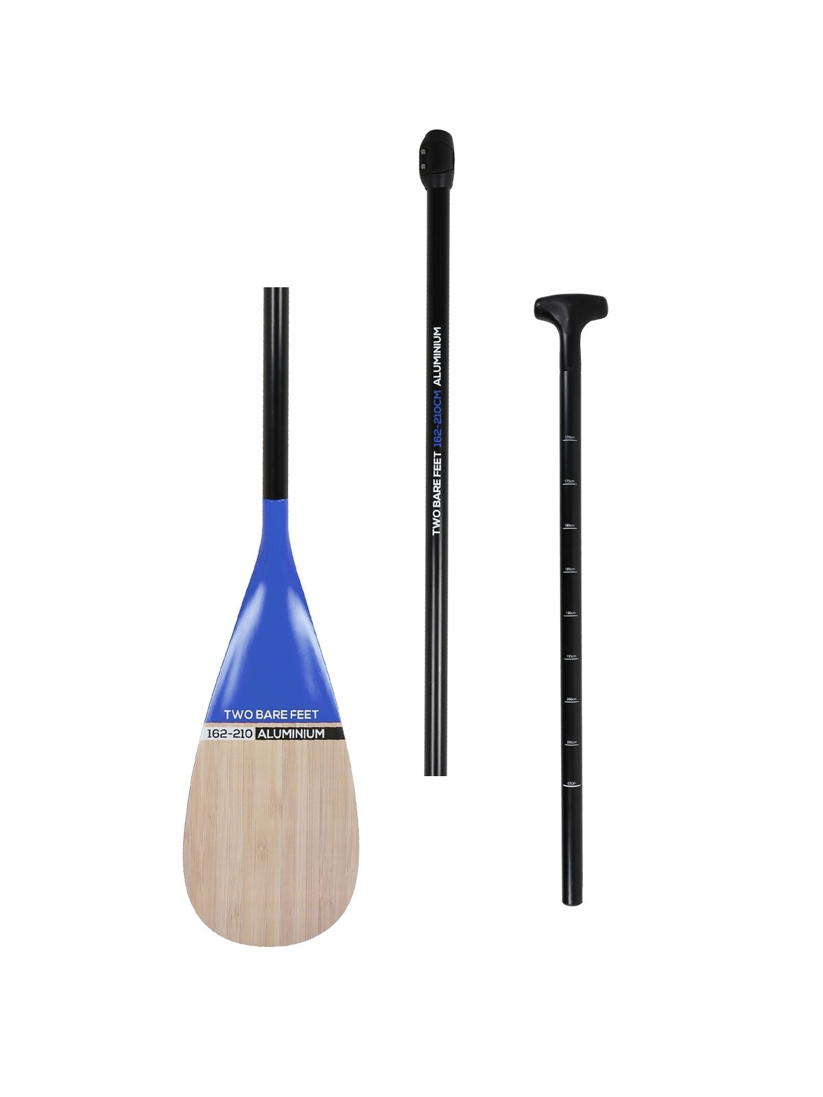 Two Bare Feet Strand Aluminium 3 Piece SUP Paddle (Blue)