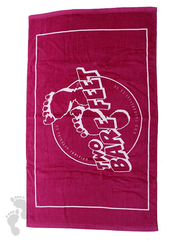 Two Bare Feet Classic Logo Junior Swim Towel (Raspberry)