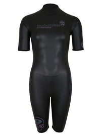 Two Bare Feet T3 Shorty Womens Triathlon Wetsuit (Black / Lilac)