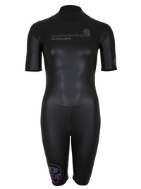Two Bare Feet T3 Shorty Womens Triathlon Wetsuit (Black / Lilac)