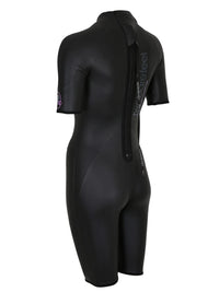 Two Bare Feet T3 Shorty Womens Triathlon Wetsuit (Black / Lilac)