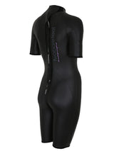Two Bare Feet T3 Shorty Womens Triathlon Wetsuit (Black / Lilac)