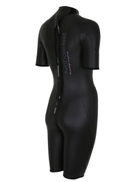 Two Bare Feet T3 Shorty Womens Triathlon Wetsuit (Black / Lilac)