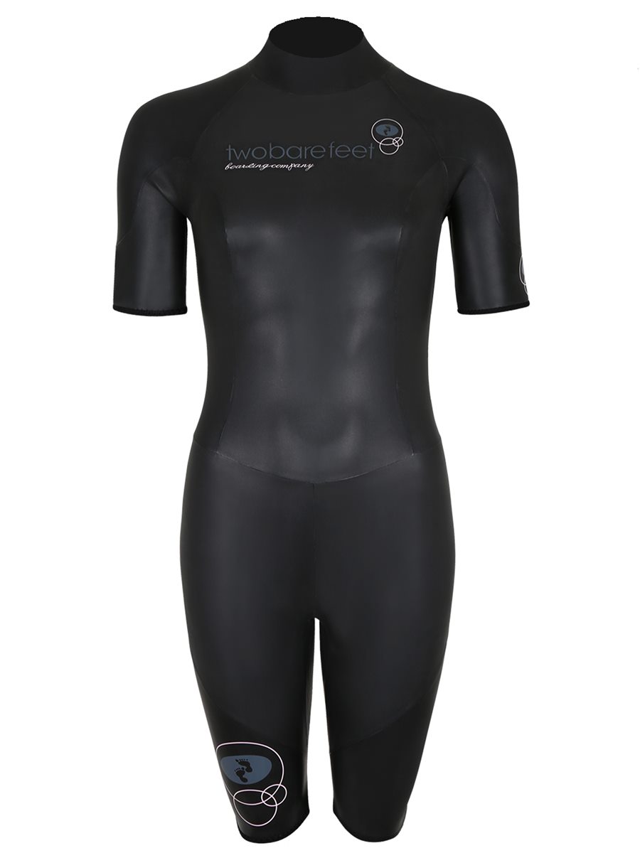 Two Bare Feet T3 Shorty Womens Triathlon Wetsuit (Black / Pink)
