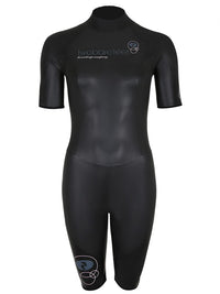 Two Bare Feet T3 Shorty Womens Triathlon Wetsuit (Black / Pink)