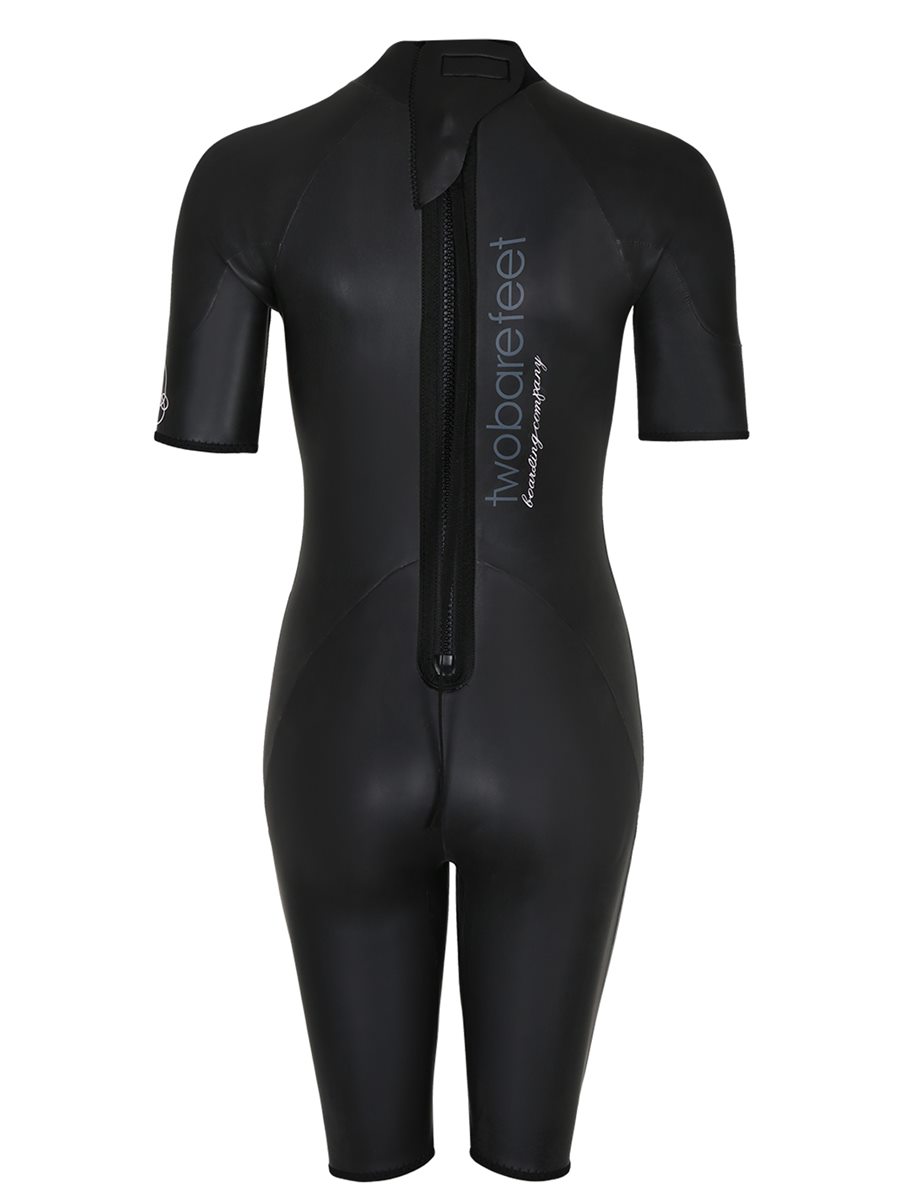 Two Bare Feet T3 Shorty Womens Triathlon Wetsuit (Black / Pink)