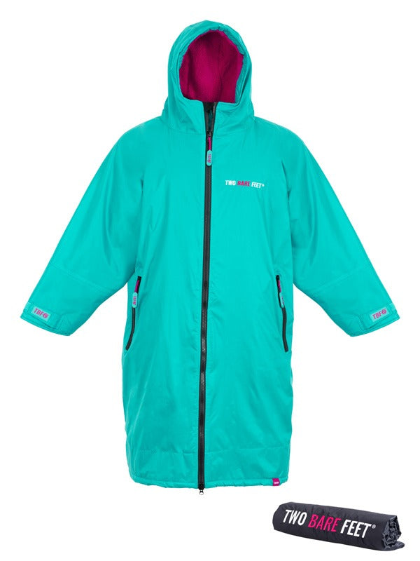 Two Bare Feet Kids Weatherproof Changing Robe with Changing Mat (Teal/Raspberry)