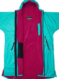Two Bare Feet Weatherproof Changing Robe with Changing Mat (Teal/Raspberry)