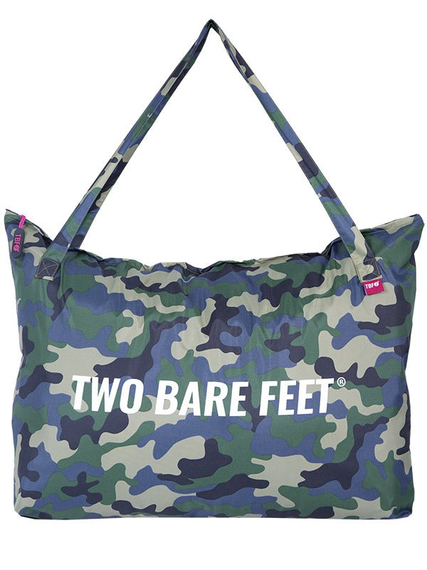 Two Bare Feet Weatherproof Tote Bag (Green Camo/Raspberry)