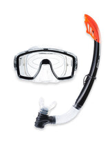 Two Bare Feet Adult Silicone Mask, Snorkel & F75 Fins 3 Piece Diving Set 1 (Black)