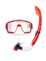 Two Bare Feet Adult Silicone Mask, Snorkel & F70 Fins 3 Piece Set 1 (Red)