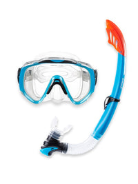 Two Bare Feet Adult Silicone Mask, Snorkel & F70 Fins 3 Piece Set 2 (Aqua)