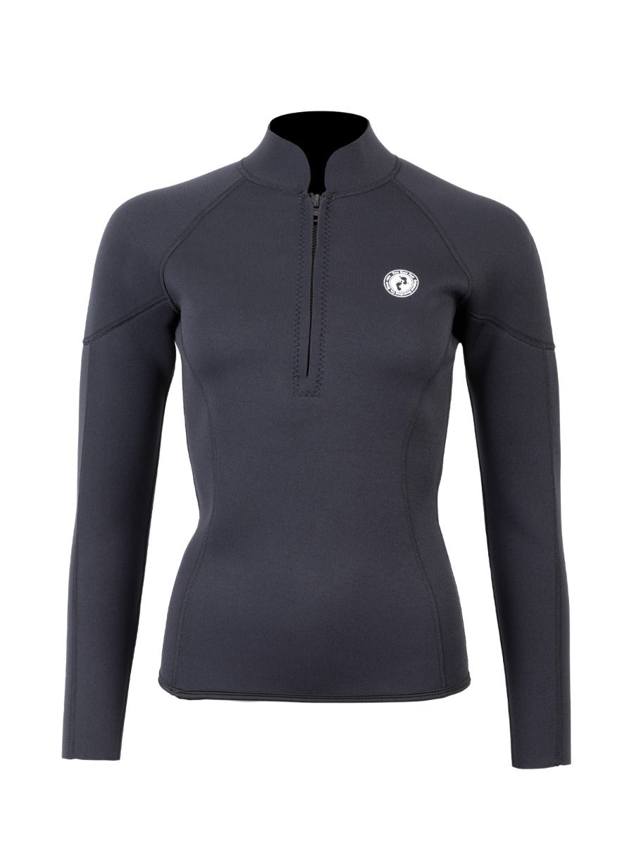 Two Bare Feet Unisex Perspective Half Zip 2.5mm Wetsuit Jacket & Shorts Set (Black)