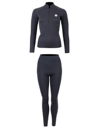 Two Bare Feet Unisex Perspective Half Zip 2.5mm Wetsuit Jacket & Pants Set (Black)
