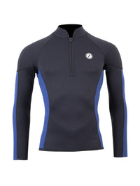 Two Bare Feet Perspective Half Zip 2.5mm Wetsuit Jacket & Shorts Set (Black/Blue)