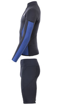 Two Bare Feet Perspective Half Zip 2.5mm Wetsuit Jacket & Shorts Set (Black/Blue)