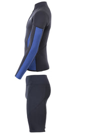 Two Bare Feet Perspective Half Zip 2.5mm Wetsuit Jacket & Shorts Set (Black/Blue)
